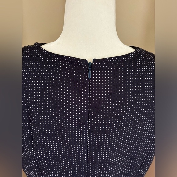 J. Crew Mercantile Navy Blue White Polka Dot Fit and Flare Mini Dress - Picture 14 of 14